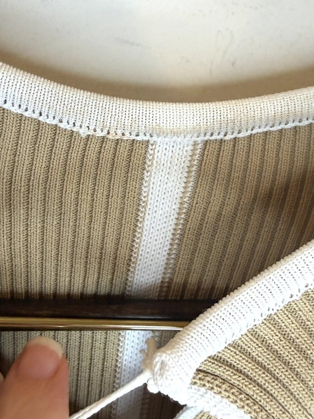 Dissh Binding Wheat Knit Midi Dress Sz L Cut Out Nude Ribbed Minimalist - Picture 13 of 13